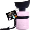 GORILLA GRIP Dog Water Bottle, Portable Water Bowl Dispenser for Dogs, 20 oz Leak Proof Pet Travel Squeeze Bottles Food Grade Silicone, Pet Stocking to Go Puppy Essentials, Turquoise(Pink)