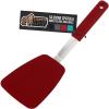 GORILLA GRIP Food Grade Flexible Silicone Spatula, Heat Resistant Head for Nonstick Frying Pan, Patented Soft Rubber Handle for Comfort, Non-Scratch Kitchen Turner, Flip Eggs Burgers, 11.6 in, Black(Red)