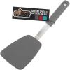 GORILLA GRIP Food Grade Flexible Silicone Spatula, Heat Resistant Head for Nonstick Frying Pan, Patented Soft Rubber Handle for Comfort, Non-Scratch Kitchen Turner, Flip Eggs Burgers, 11.6 in, Black(Gray)