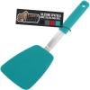 GORILLA GRIP Food Grade Flexible Silicone Spatula, Heat Resistant Head for Nonstick Frying Pan, Patented Soft Rubber Handle for Comfort, Non-Scratch Kitchen Turner, Flip Eggs Burgers, 11.6 in, Black(Turquoise)