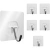 GORILLA GRIP Heavy Duty 25lbs Extra Grippy Reusable Wall Hooks for Hanging, Easy Install Strong Stick on Removable Hook, No Nail Damage, Multi-Surface Use for Decorations, 5 Pack, Metal​