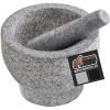 GORILLA GRIP Heavy Duty Mortar and Pestle Set with Slip Resistant Base, 100% Granite Stone Molcajete Guacamole Bowl, Grind Seeds, Garlic, Herb, Kitchen Muddler, Christmas Gifts for Chefs, 1.5 Cup Gray(Unpolished Gray)