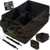 GORILLA GRIP Large Capacity Sturdy Trunk Storage Organizer, Slip and Water Resistant Collapsible Organization Container, Holiday Gifts for Men, Women, Multi Compartment Car or SUV Accessories, Black(Camo)