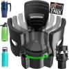 GORILLA GRIP Patent Pending Car Cup Holder Expander, Keeps Large Drink Cups Secure, Expands Fits Yeti, HydroFlask, Stanley 18 to 48oz Large Water Bottles, Coffee Mug, Adjustable Insert, Onyx Black(Black)