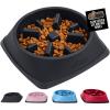 GORILLA GRIP Patent Pending Slow Feeder Dog Bowls, Interactive Puzzle Toy for Dogs and Cats Food Training, Keeps Pets Busy and Prevents Puppy Overeating, All Breeds, 100% BPA Free, 2 Cup, Gray(Black)