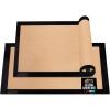 GORILLA GRIP Reusable Nonstick Silicone Baking Mat, 2-Pack, BPA-Free Oven Safe Food Liner for Toaster Ovens, Mini Cookie Sheets, Easy Clean, Holiday Baking Essentials, 11.75×8.25, Quarter Sheet, Black(Black)