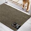 GORILLA GRIP SOAKSTOPPER Dog Door Mat, Machine Washable Rug Absorbent Doormat Captures Moisture Mud Dirt, Quick Dry Soft Chenille Entryway Rugs Indoor Entrance Mats for Dog Paws, 24×17 Black White(Cappuccino)
