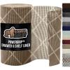 GORILLA GRIP powerGRIP Drawer Shelf and Cabinet Liner, Thick Strong Hold, Non-Adhesive Liners Protect Kitchen Cabinets and Cupboard, Bathroom Drawers, Easy Install, Breathable Mat, 12″ x20′, Gray(Diamond: Beige/Ivory)