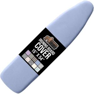 GORILLA GRIP The Original Ironing Board Cover and Pad, Silicone Coating, Thick Scorch Resistant Padding, Heavy Duty Iron Covers Standard Boards, Hook and Loop Fastener Strap, Silver, 15×54(Blue)