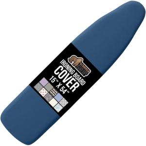 GORILLA GRIP The Original Ironing Board Cover and Pad, Silicone Coating, Thick Scorch Resistant Padding, Heavy Duty Iron Covers Standard Boards, Hook and Loop Fastener Strap, Silver, 15×54(Navy)