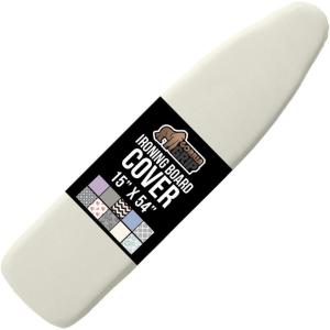 GORILLA GRIP The Original Ironing Board Cover and Pad, Silicone Coating, Thick Scorch Resistant Padding, Heavy Duty Iron Covers Standard Boards, Hook and Loop Fastener Strap, Silver, 15×54(Linen)