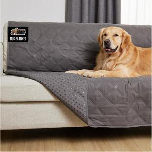 GORILLA GRIP Waterproof Couch Cover for Dogs, Gripped Slip Resistant Backing, Leak Proof Washable Dog Blanket Covers Sofa, Bed, Sectional, Crate, Car, RV Seats, Pet Puppy Essentials, 50×40 Charcoal(Charcoal)