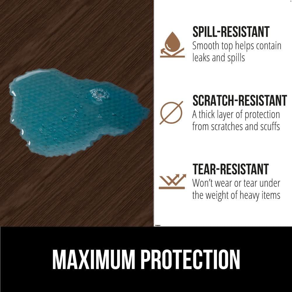 imageGORILLA GRIP DripGuard Shelf Liner Non Adhesive Drawer and Kitchen Cabinet Protector Slip Resistant BPA Free Smooth Surface Plastic Liners for Cabinets Bathrooms Closets 12x120 Inch GrayWood