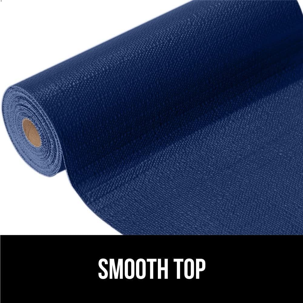 imageGORILLA GRIP DripGuard Shelf Liner Non Adhesive Drawer and Kitchen Cabinet Protector Slip Resistant BPA Free Smooth Surface Plastic Liners for Cabinets Bathrooms Closets 12x120 Inch GrayNavy