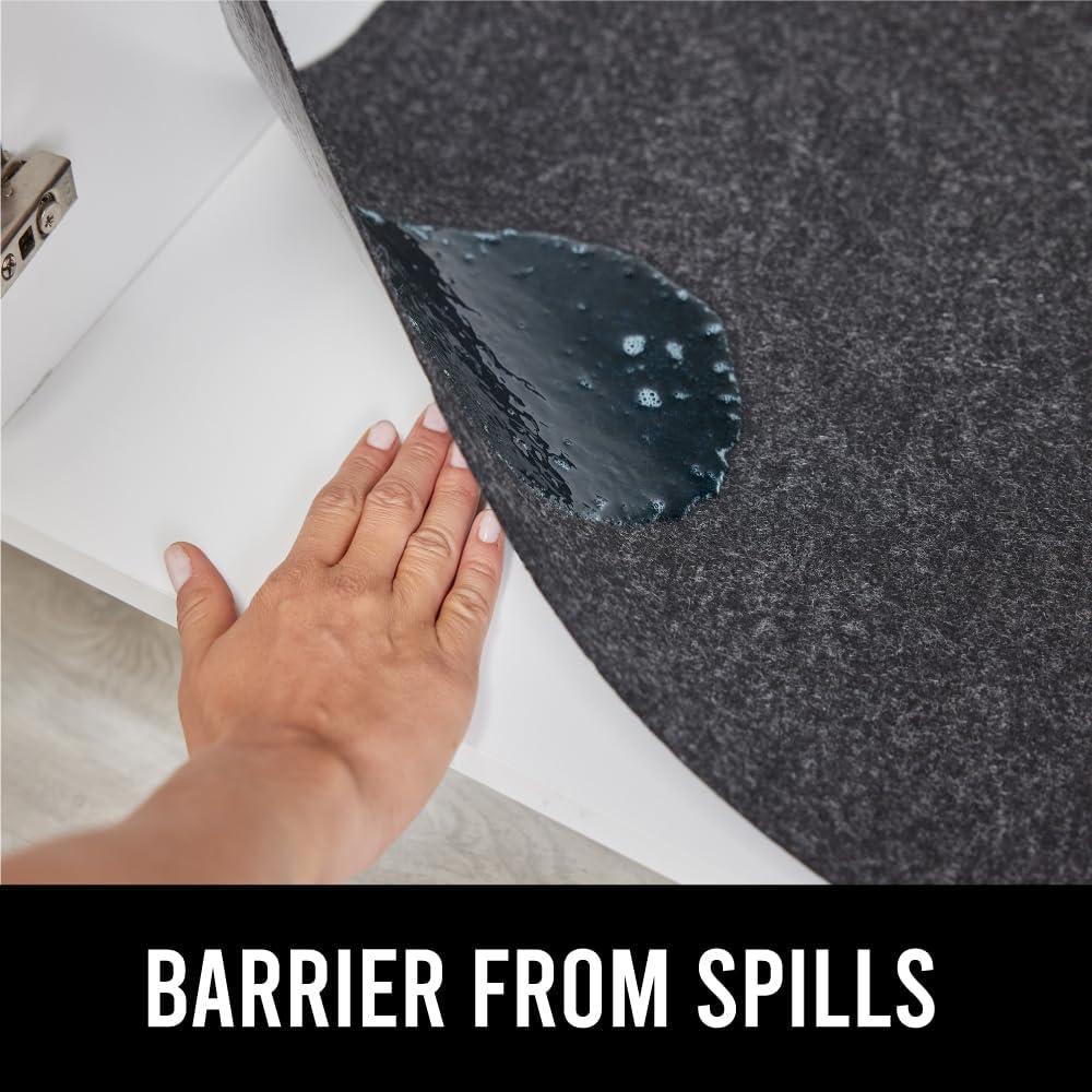 imageGORILLA GRIP LeakGuard NonAdhesive Under Sink Mat for Kitchen Cabinet Waterproof Quick Dry Shelf Liner Durable Absorbent Felt Mats for Bathroom Sinks Cabinets Dresser Easy to Trim 24x30 CharcoalCharcoal