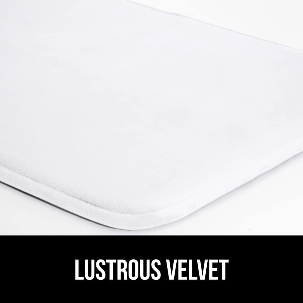 imageGORILLA GRIP Thick Memory Foam Toilet Rug for Bathroom Square Shaped Washable Soft Absorbent Velvet Topside Floor Mats Machine Wash Cushioned Luxury Rugs for Bath Room 225x195 Graphite GrayWhite