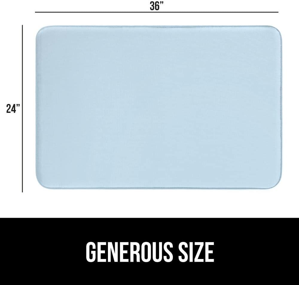 imageGORILLA GRIP Thick Memory Foam Toilet Rug for Bathroom Square Shaped Washable Soft Absorbent Velvet Topside Floor Mats Machine Wash Cushioned Luxury Rugs for Bath Room 225x195 Graphite GrayLight Blue
