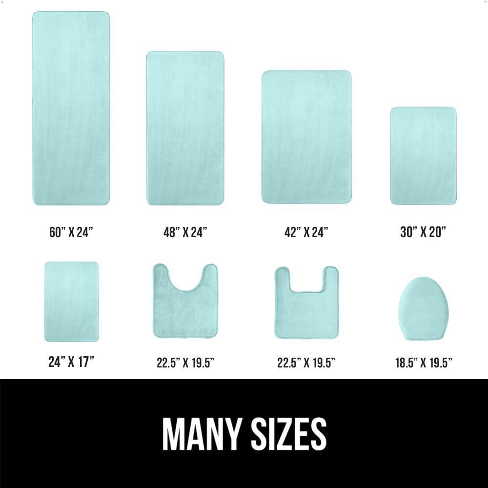 imageGORILLA GRIP Thick Memory Foam Toilet Rug for Bathroom Square Shaped Washable Soft Absorbent Velvet Topside Floor Mats Machine Wash Cushioned Luxury Rugs for Bath Room 225x195 Graphite GraySeablue