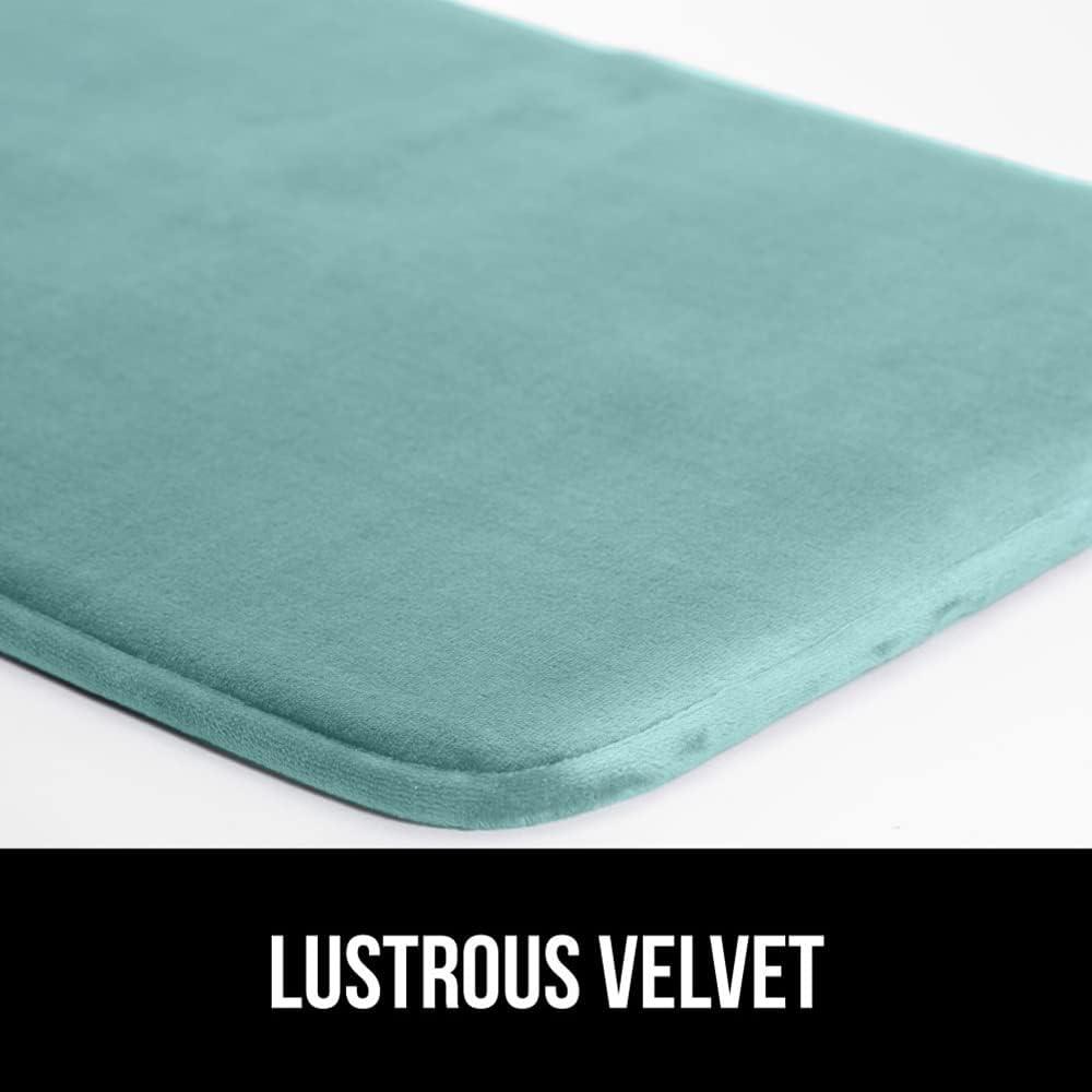 imageGORILLA GRIP Thick Memory Foam Toilet Rug for Bathroom Square Shaped Washable Soft Absorbent Velvet Topside Floor Mats Machine Wash Cushioned Luxury Rugs for Bath Room 225x195 Graphite GraySeablue