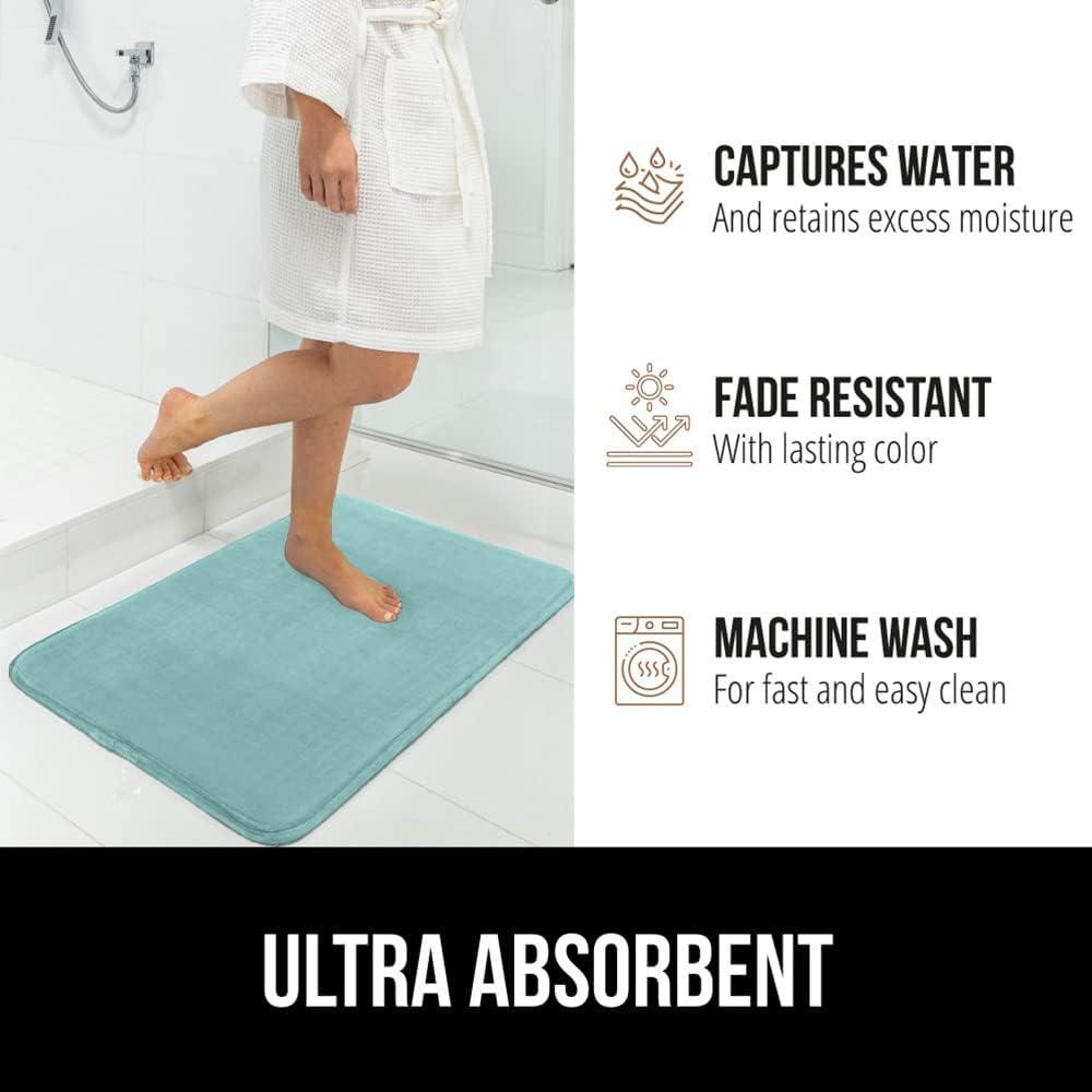 imageGORILLA GRIP Thick Memory Foam Toilet Rug for Bathroom Square Shaped Washable Soft Absorbent Velvet Topside Floor Mats Machine Wash Cushioned Luxury Rugs for Bath Room 225x195 Graphite GraySeablue