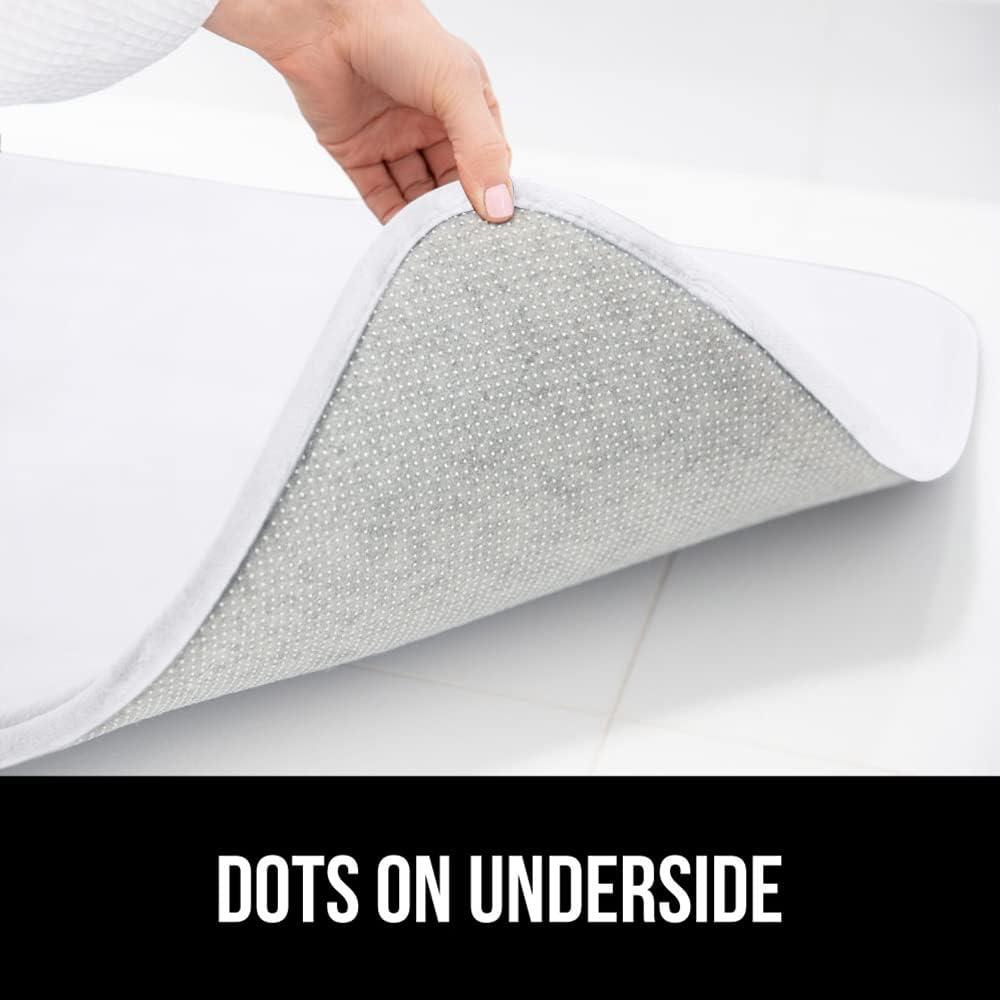 imageGORILLA GRIP Thick Memory Foam Toilet Rug for Bathroom Square Shaped Washable Soft Absorbent Velvet Topside Floor Mats Machine Wash Cushioned Luxury Rugs for Bath Room 225x195 Graphite GrayWhite