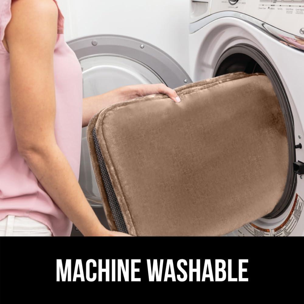 imageGORILLA GRIP Thick Memory Foam Toilet Rug for Bathroom Square Shaped Washable Soft Absorbent Velvet Topside Floor Mats Machine Wash Cushioned Luxury Rugs for Bath Room 225x195 Graphite GrayTaupe