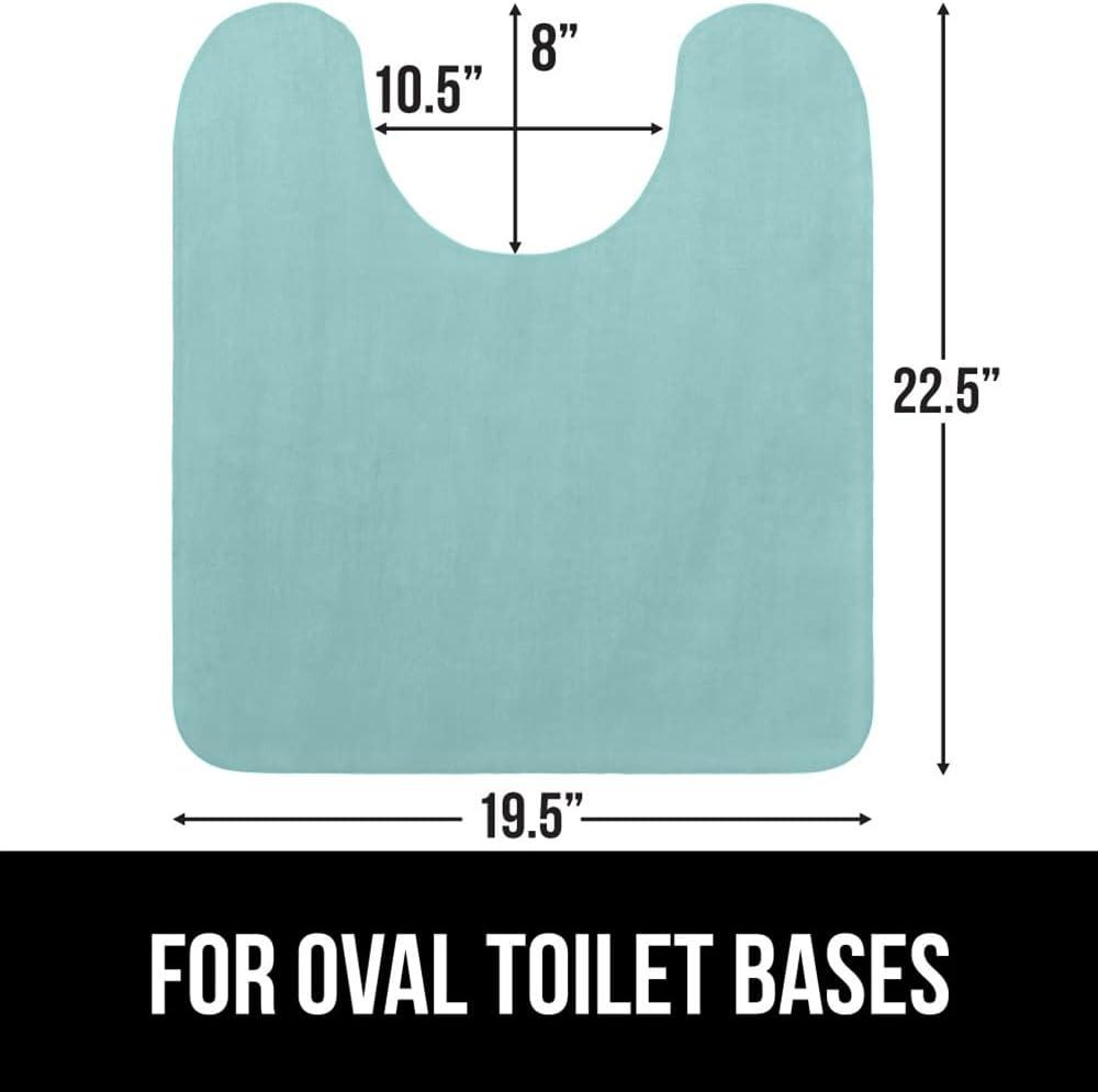imageGORILLA GRIP Thick Memory Foam Toilet Rug for Bathroom Square Shaped Washable Soft Absorbent Velvet Topside Floor Mats Machine Wash Cushioned Luxury Rugs for Bath Room 225x195 Graphite GraySeablue