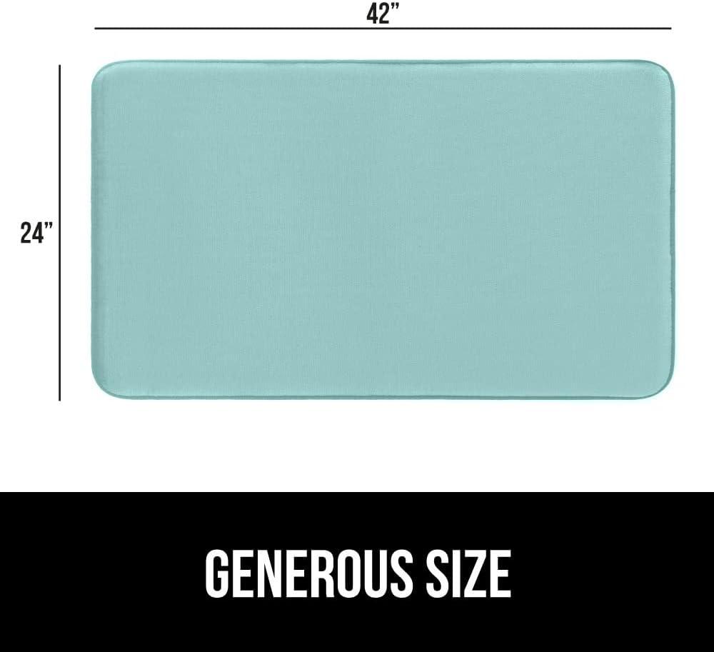 imageGORILLA GRIP Thick Memory Foam Toilet Rug for Bathroom Square Shaped Washable Soft Absorbent Velvet Topside Floor Mats Machine Wash Cushioned Luxury Rugs for Bath Room 225x195 Graphite GraySeablue