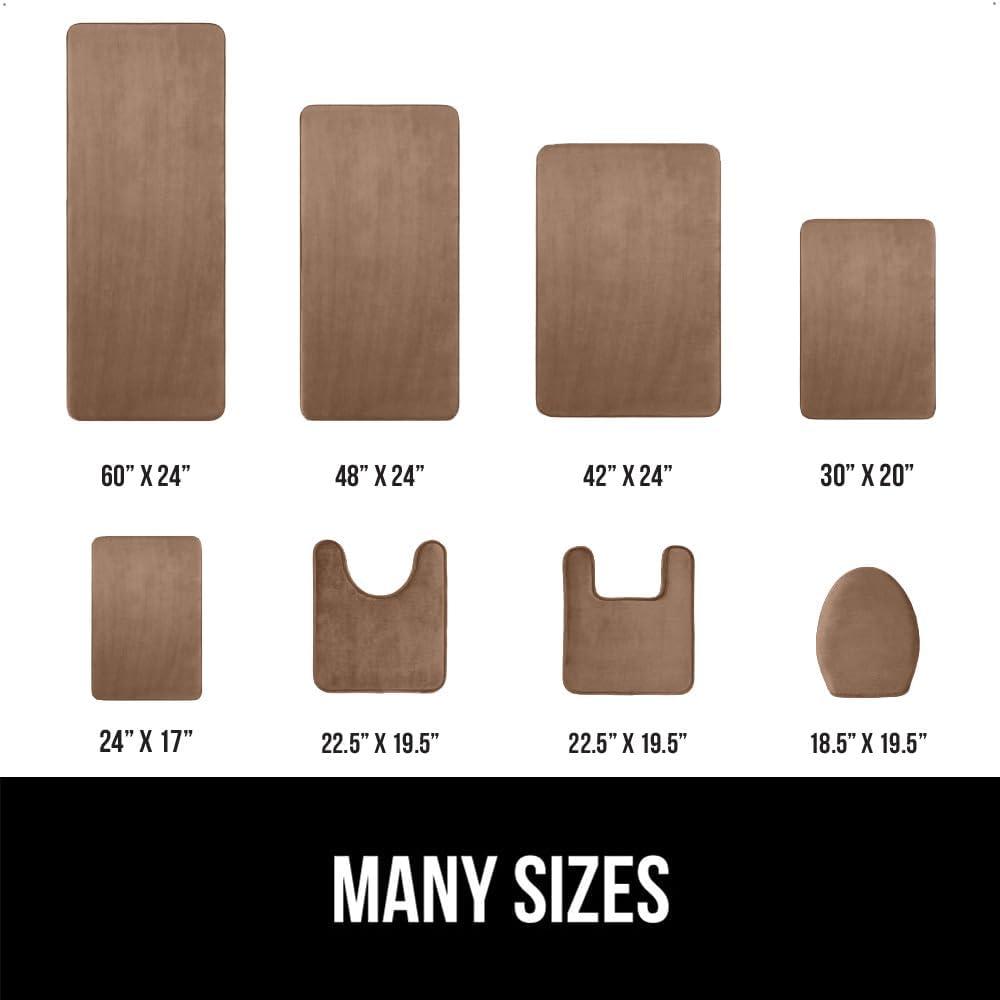 imageGORILLA GRIP Thick Memory Foam Toilet Rug for Bathroom Square Shaped Washable Soft Absorbent Velvet Topside Floor Mats Machine Wash Cushioned Luxury Rugs for Bath Room 225x195 Graphite GrayTaupe