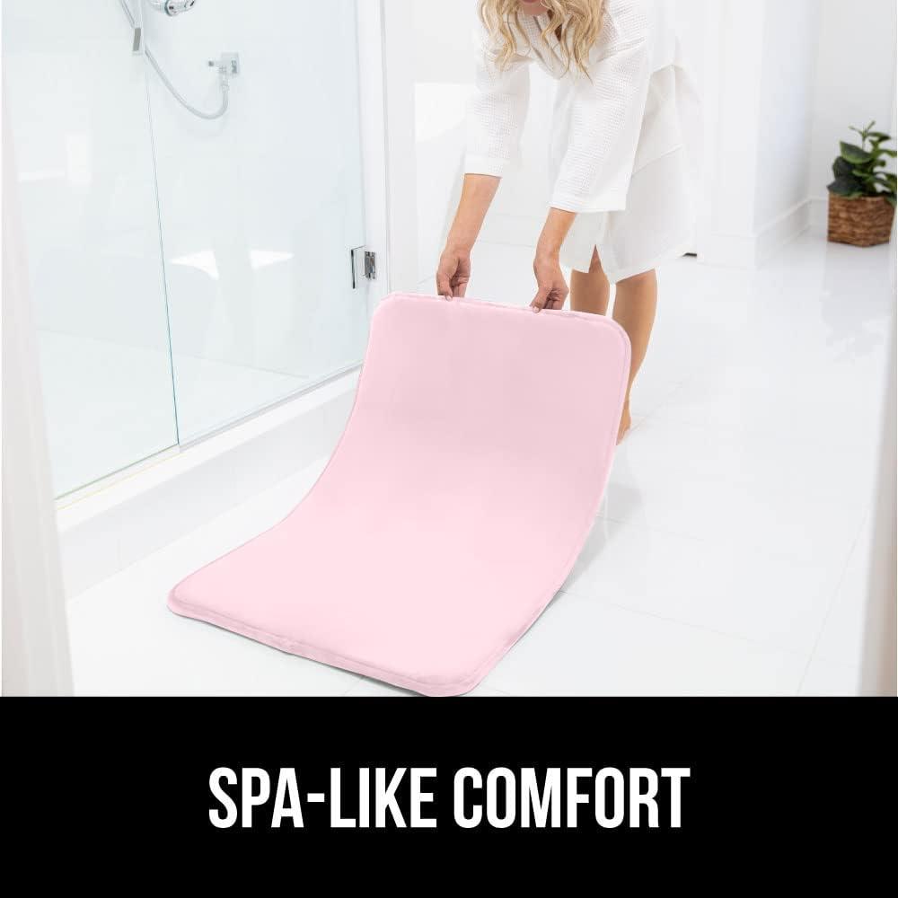 imageGORILLA GRIP Thick Memory Foam Toilet Rug for Bathroom Square Shaped Washable Soft Absorbent Velvet Topside Floor Mats Machine Wash Cushioned Luxury Rugs for Bath Room 225x195 Graphite GrayPink
