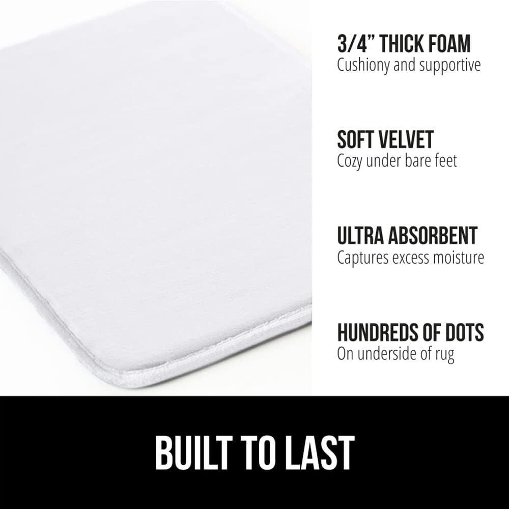 imageGORILLA GRIP Thick Memory Foam Toilet Rug for Bathroom Square Shaped Washable Soft Absorbent Velvet Topside Floor Mats Machine Wash Cushioned Luxury Rugs for Bath Room 225x195 Graphite GrayWhite