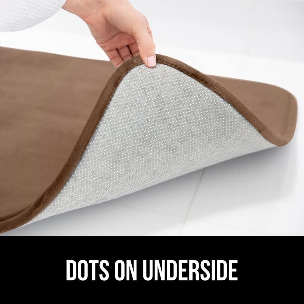 imageGORILLA GRIP Thick Memory Foam Toilet Rug for Bathroom Square Shaped Washable Soft Absorbent Velvet Topside Floor Mats Machine Wash Cushioned Luxury Rugs for Bath Room 225x195 Graphite GrayTaupe