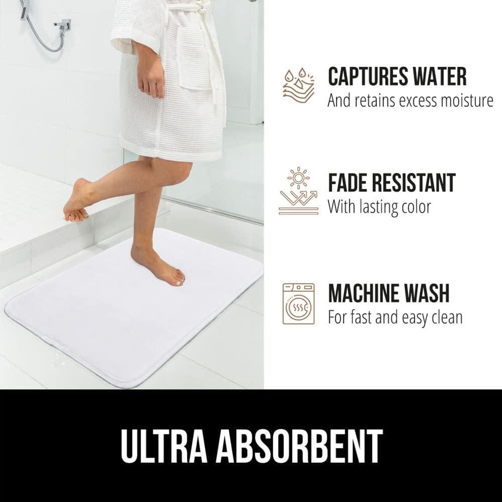 imageGORILLA GRIP Thick Memory Foam Toilet Rug for Bathroom Square Shaped Washable Soft Absorbent Velvet Topside Floor Mats Machine Wash Cushioned Luxury Rugs for Bath Room 225x195 Graphite GrayWhite