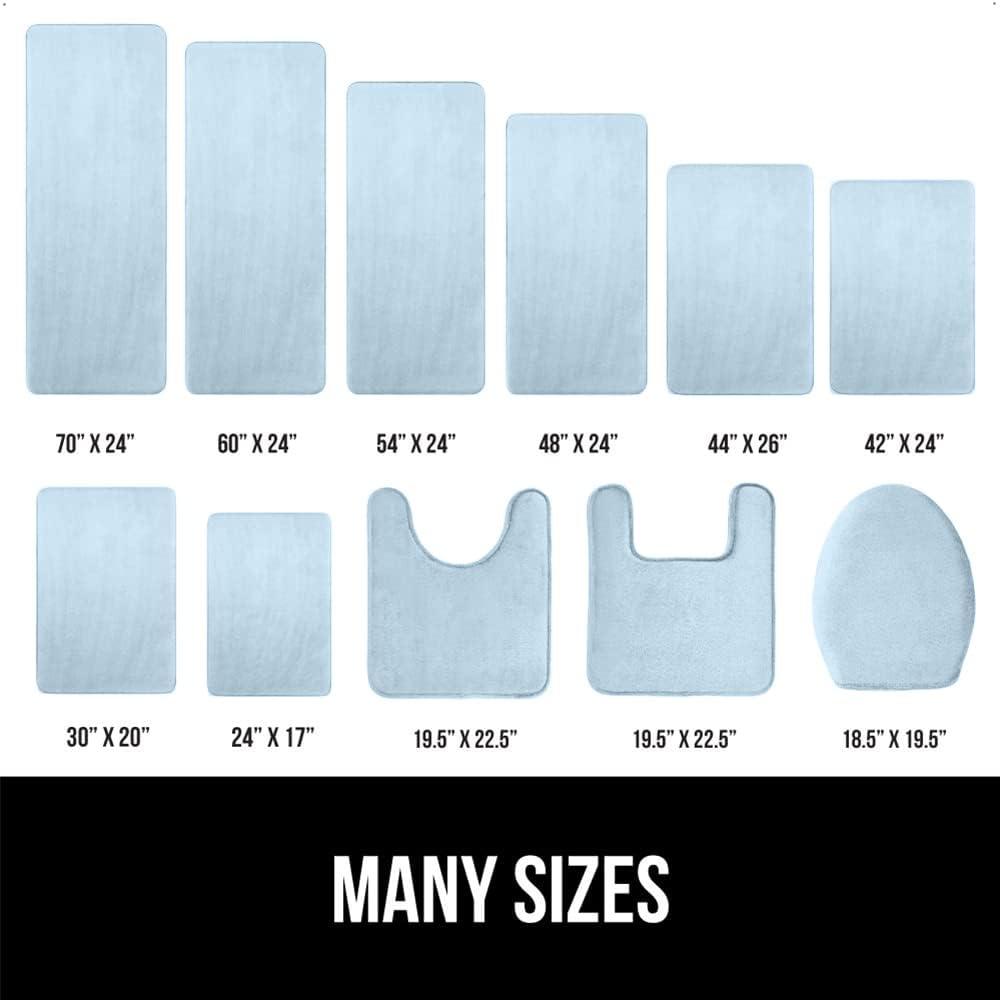 imageGORILLA GRIP Thick Memory Foam Toilet Rug for Bathroom Square Shaped Washable Soft Absorbent Velvet Topside Floor Mats Machine Wash Cushioned Luxury Rugs for Bath Room 225x195 Graphite GrayLight Blue