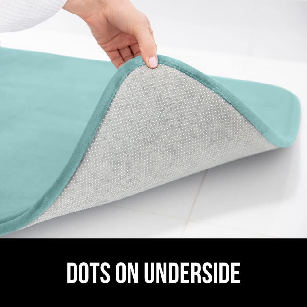 imageGORILLA GRIP Thick Memory Foam Toilet Rug for Bathroom Square Shaped Washable Soft Absorbent Velvet Topside Floor Mats Machine Wash Cushioned Luxury Rugs for Bath Room 225x195 Graphite GraySeablue