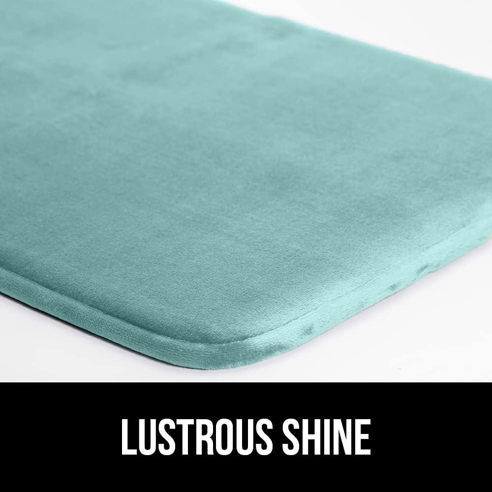 imageGORILLA GRIP Thick Memory Foam Toilet Rug for Bathroom Square Shaped Washable Soft Absorbent Velvet Topside Floor Mats Machine Wash Cushioned Luxury Rugs for Bath Room 225x195 Graphite GraySeablue