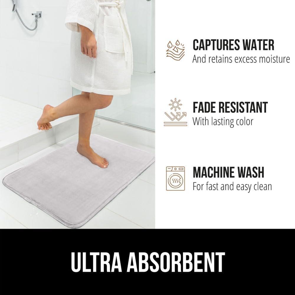 imageGORILLA GRIP Thick Memory Foam Toilet Rug for Bathroom Square Shaped Washable Soft Absorbent Velvet Topside Floor Mats Machine Wash Cushioned Luxury Rugs for Bath Room 225x195 Graphite GrayLight Gray