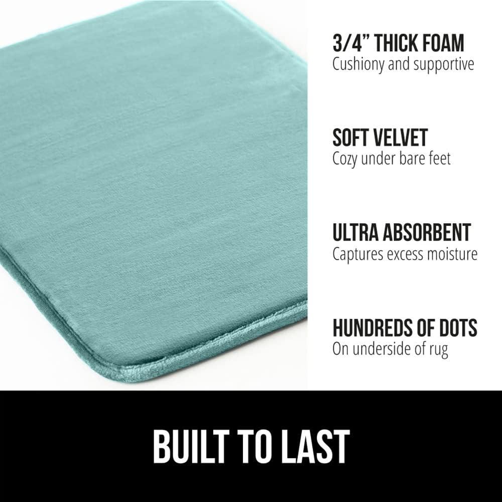 imageGORILLA GRIP Thick Memory Foam Toilet Rug for Bathroom Square Shaped Washable Soft Absorbent Velvet Topside Floor Mats Machine Wash Cushioned Luxury Rugs for Bath Room 225x195 Graphite GraySeablue