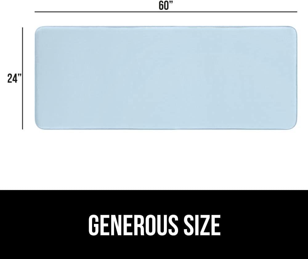 imageGORILLA GRIP Thick Memory Foam Toilet Rug for Bathroom Square Shaped Washable Soft Absorbent Velvet Topside Floor Mats Machine Wash Cushioned Luxury Rugs for Bath Room 225x195 Graphite GrayLight Blue