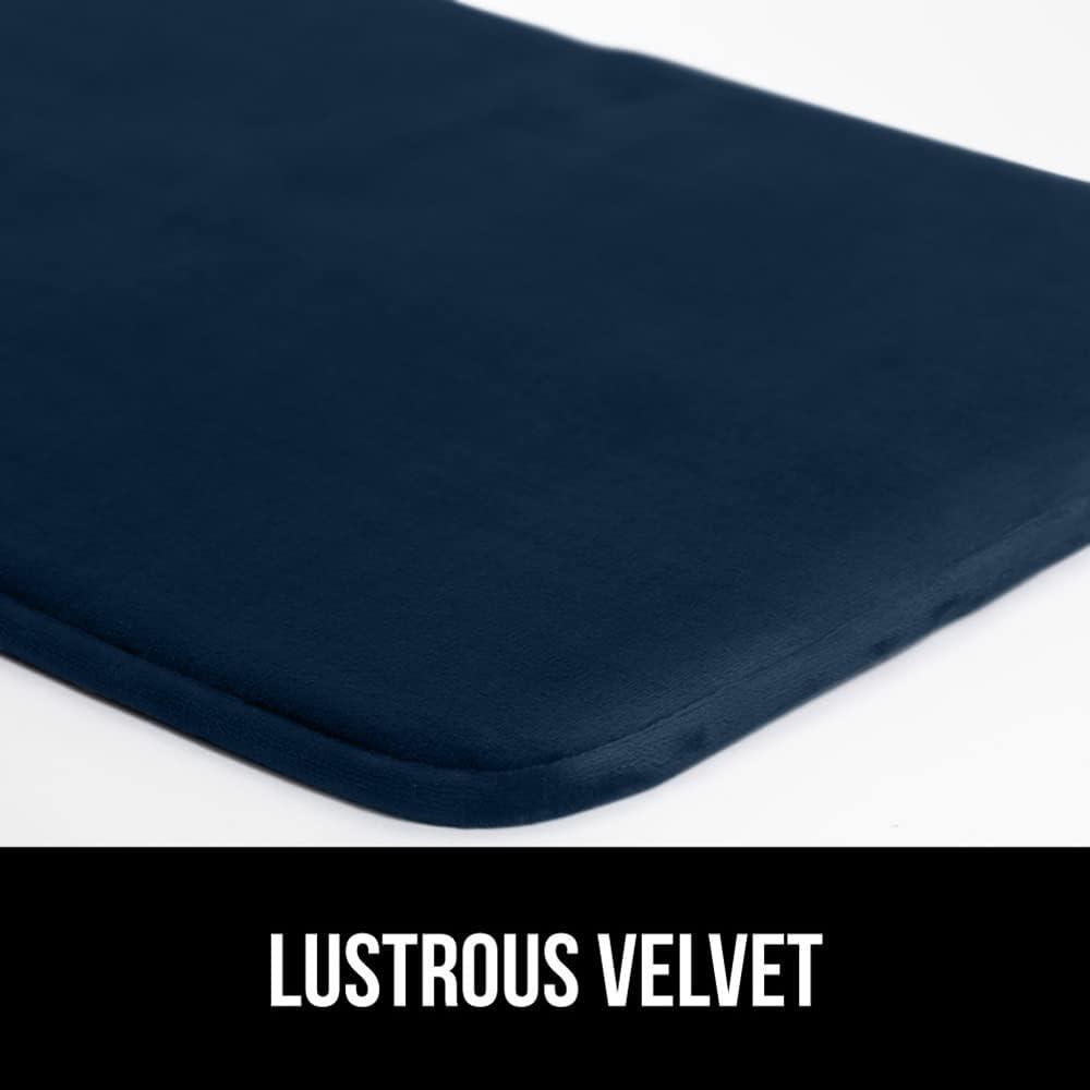 imageGORILLA GRIP Thick Memory Foam Toilet Rug for Bathroom Square Shaped Washable Soft Absorbent Velvet Topside Floor Mats Machine Wash Cushioned Luxury Rugs for Bath Room 225x195 Graphite GrayNavy