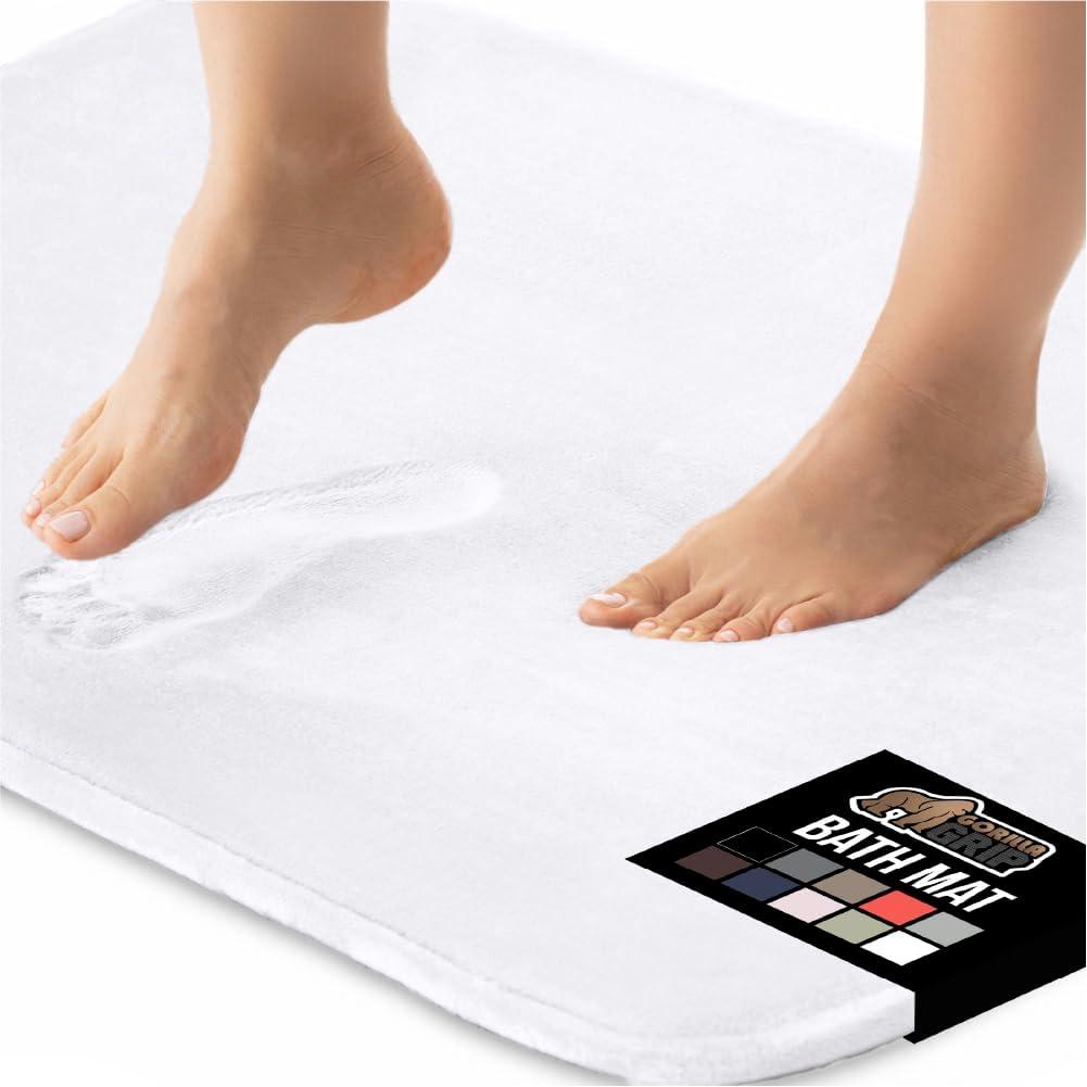 imageGORILLA GRIP Thick Memory Foam Toilet Rug for Bathroom Square Shaped Washable Soft Absorbent Velvet Topside Floor Mats Machine Wash Cushioned Luxury Rugs for Bath Room 225x195 Graphite GrayWhite