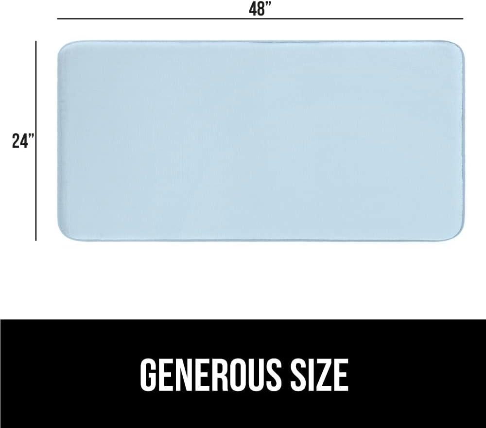 imageGORILLA GRIP Thick Memory Foam Toilet Rug for Bathroom Square Shaped Washable Soft Absorbent Velvet Topside Floor Mats Machine Wash Cushioned Luxury Rugs for Bath Room 225x195 Graphite GrayLight Blue
