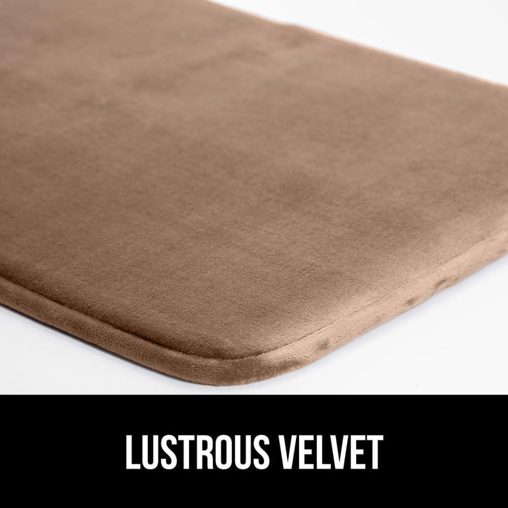 imageGORILLA GRIP Thick Memory Foam Toilet Rug for Bathroom Square Shaped Washable Soft Absorbent Velvet Topside Floor Mats Machine Wash Cushioned Luxury Rugs for Bath Room 225x195 Graphite GrayTaupe