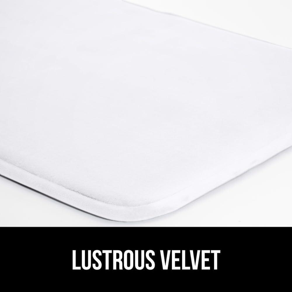 imageGORILLA GRIP Thick Memory Foam Toilet Rug for Bathroom Square Shaped Washable Soft Absorbent Velvet Topside Floor Mats Machine Wash Cushioned Luxury Rugs for Bath Room 225x195 Graphite GrayWhite