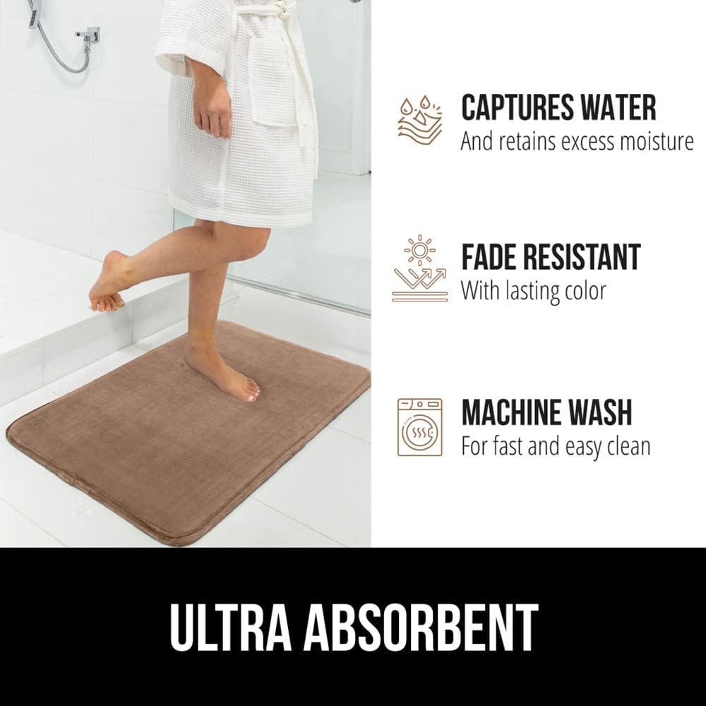 imageGORILLA GRIP Thick Memory Foam Toilet Rug for Bathroom Square Shaped Washable Soft Absorbent Velvet Topside Floor Mats Machine Wash Cushioned Luxury Rugs for Bath Room 225x195 Graphite GrayTaupe