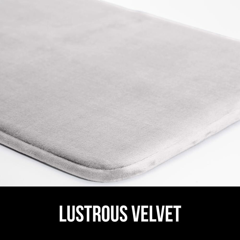 imageGORILLA GRIP Thick Memory Foam Toilet Rug for Bathroom Square Shaped Washable Soft Absorbent Velvet Topside Floor Mats Machine Wash Cushioned Luxury Rugs for Bath Room 225x195 Graphite GrayLight Gray
