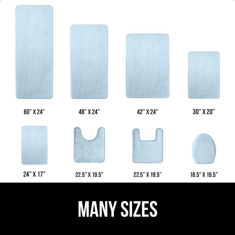 imageGORILLA GRIP Thick Memory Foam Toilet Rug for Bathroom Square Shaped Washable Soft Absorbent Velvet Topside Floor Mats Machine Wash Cushioned Luxury Rugs for Bath Room 225x195 Graphite GrayLight Blue