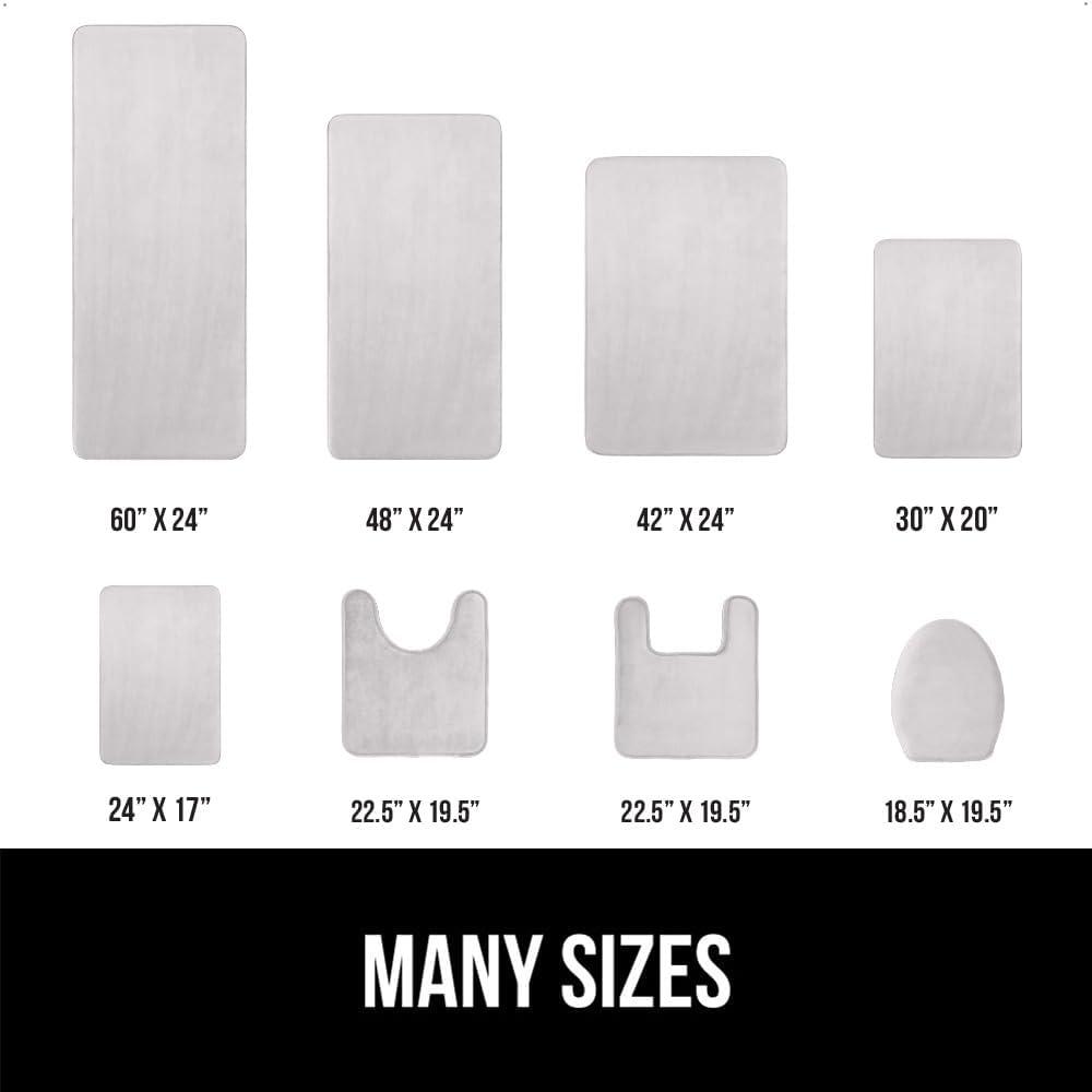 imageGORILLA GRIP Thick Memory Foam Toilet Rug for Bathroom Square Shaped Washable Soft Absorbent Velvet Topside Floor Mats Machine Wash Cushioned Luxury Rugs for Bath Room 225x195 Graphite GrayLight Gray