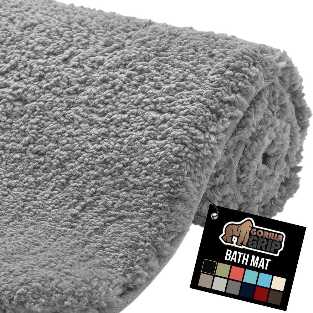 imageGORILLA GRIP Bathroom Rugs Ultra Soft Absorbent Mat Thick Plush Bath Rug Machine Washable Microfiber Quick Dry Mats for Shower Bathtub and Floor Home Decor Accessories 24x17 GrayGrey