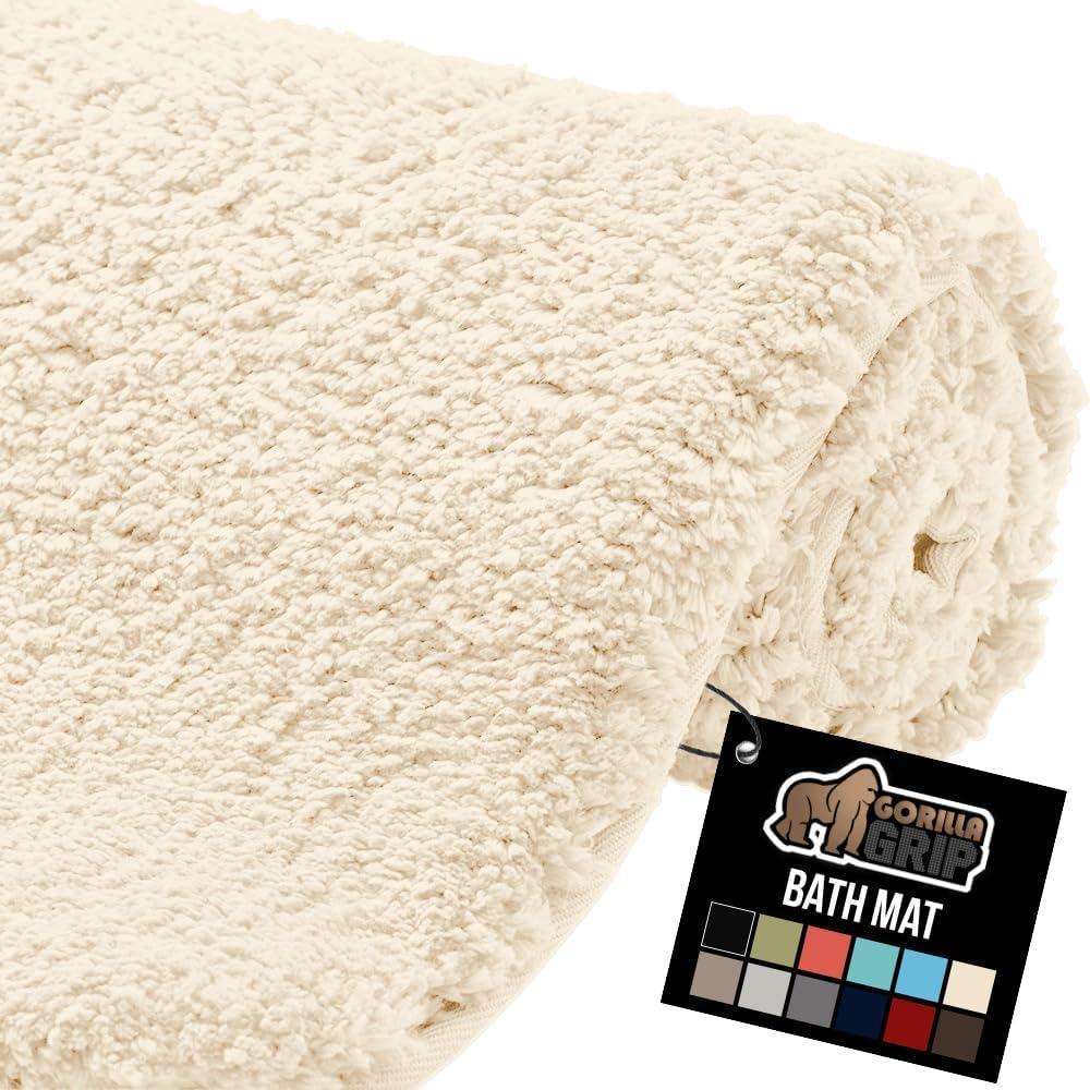 imageGORILLA GRIP Bathroom Rugs Ultra Soft Absorbent Mat Thick Plush Bath Rug Machine Washable Microfiber Quick Dry Mats for Shower Bathtub and Floor Home Decor Accessories 24x17 GrayIvory